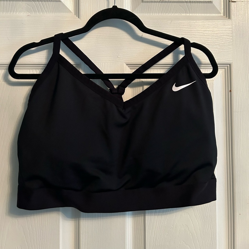 Nike Black Sports Bra with White Swoosh